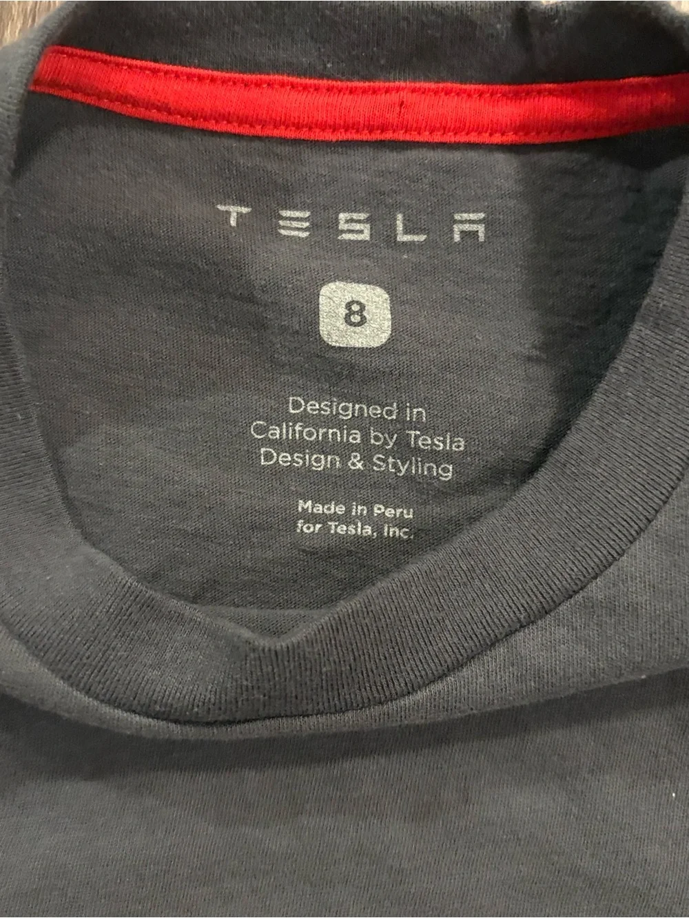 Tesla Kids Black Logo Tee size 8